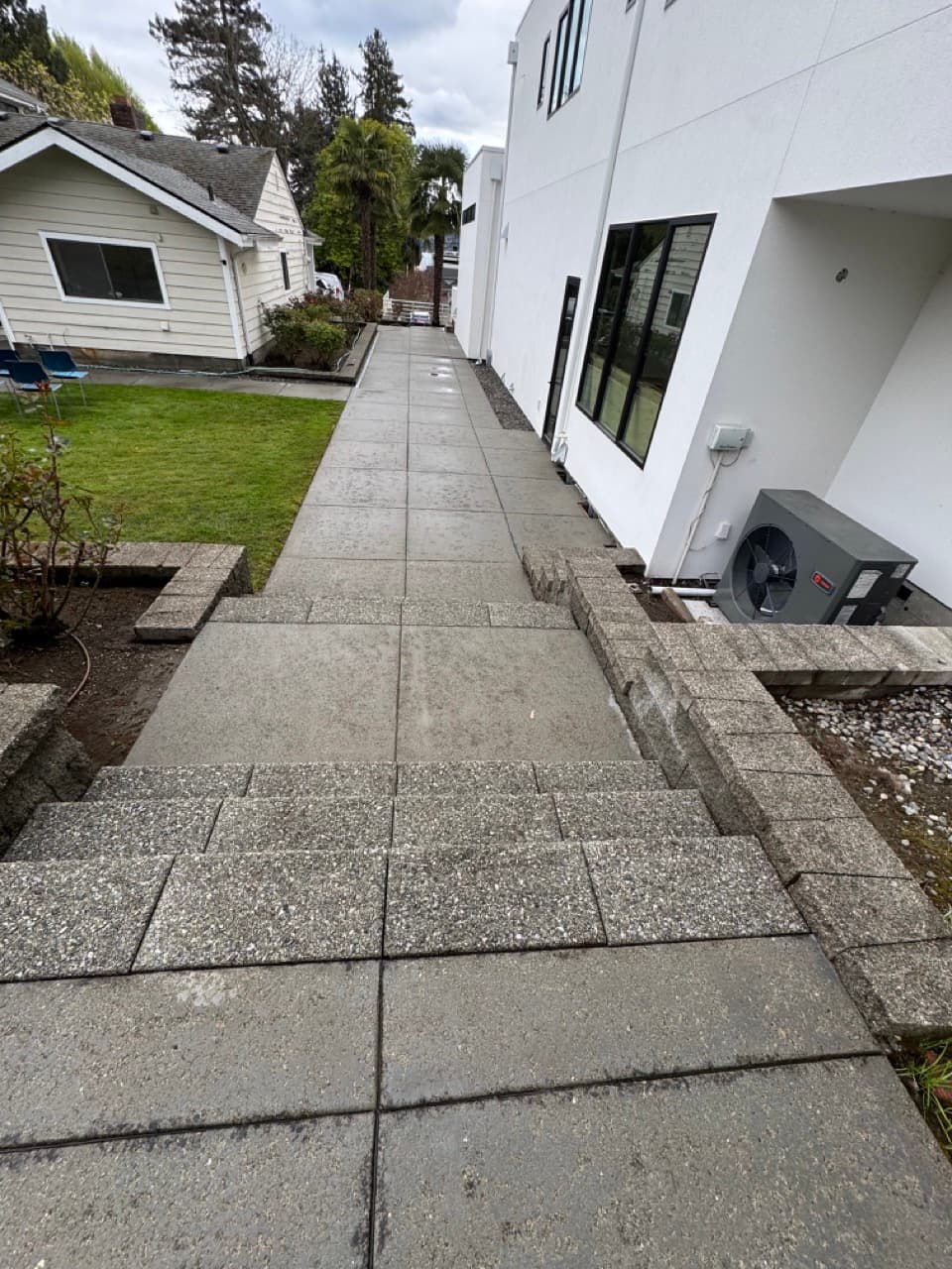 Concrete walkway cleaning in King County WA — after