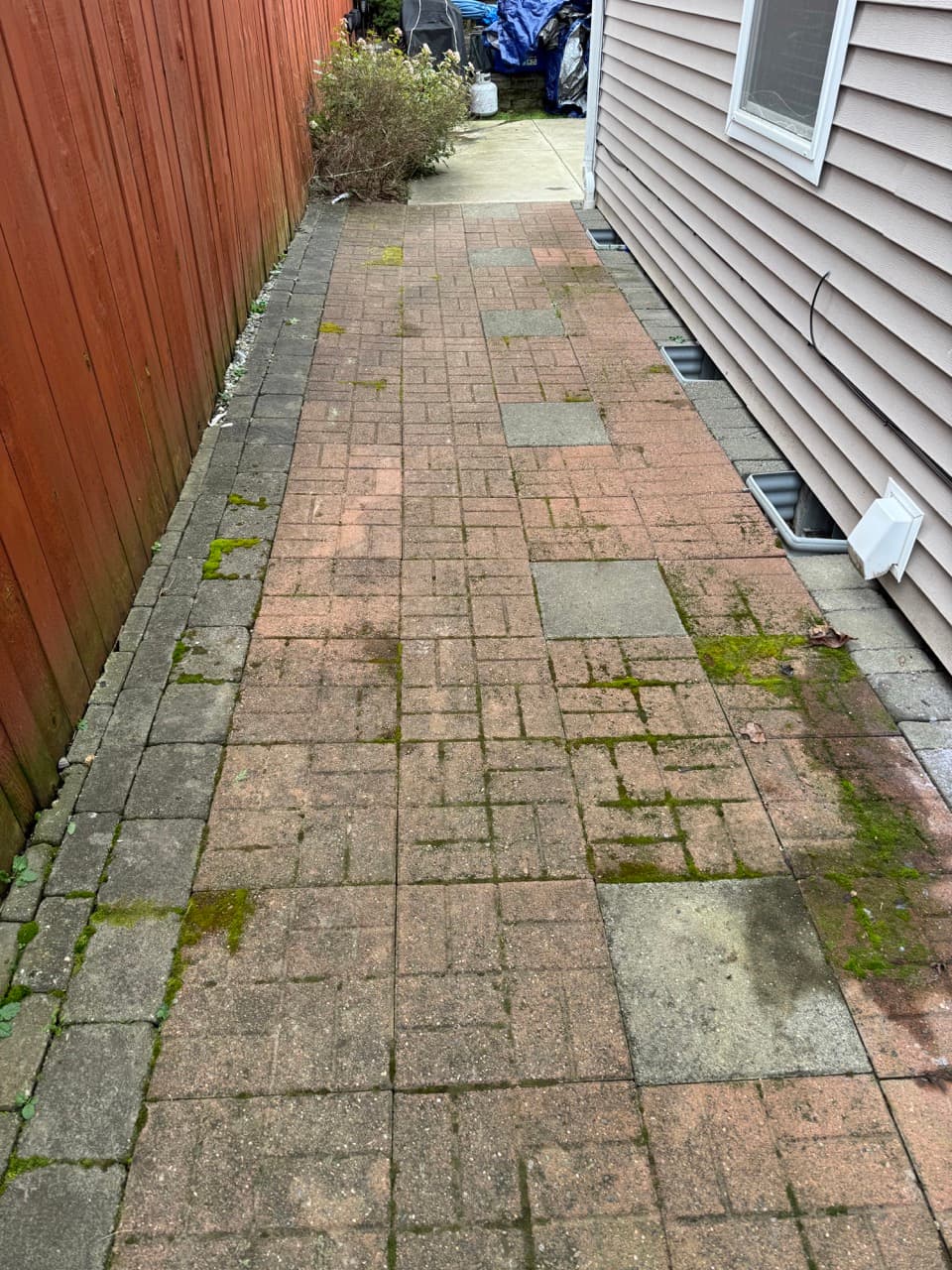 Stone tile cleaning — before