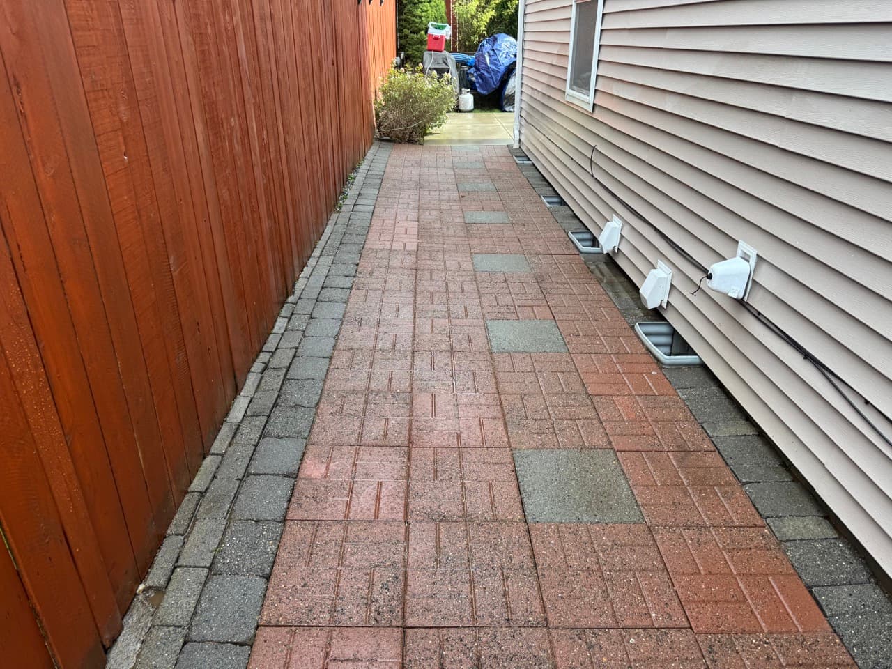 Stone Wall & Pavers — Before - Stone tile cleaning in King County WA — after