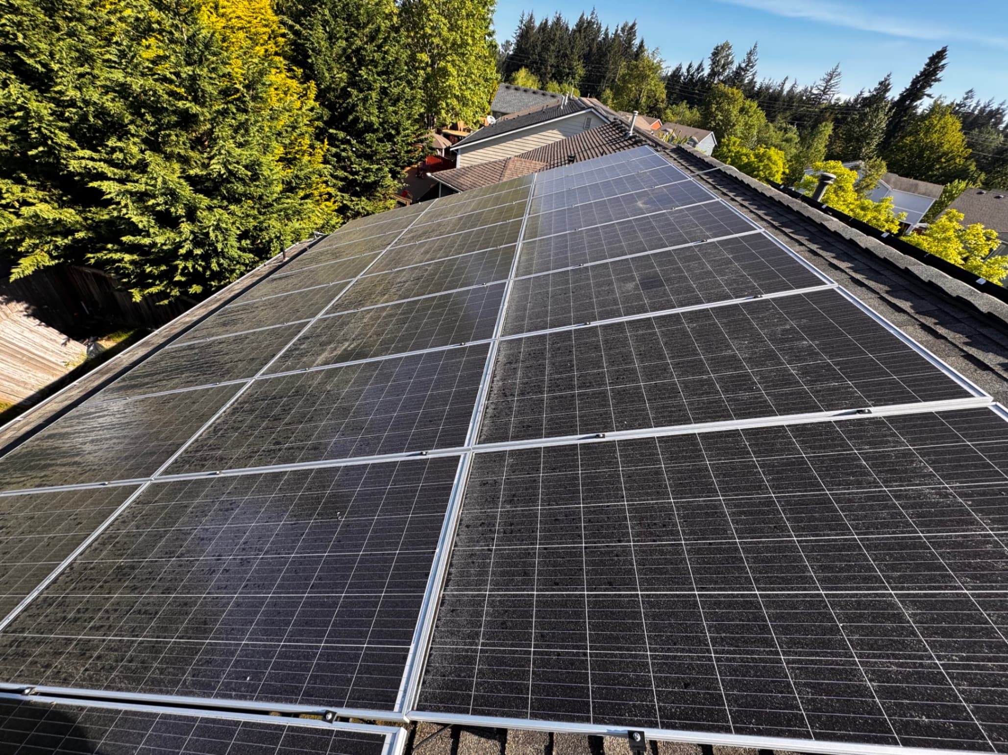 Solar Panel Cleaning — Before - Solar Panel Cleaning in King County WA — before