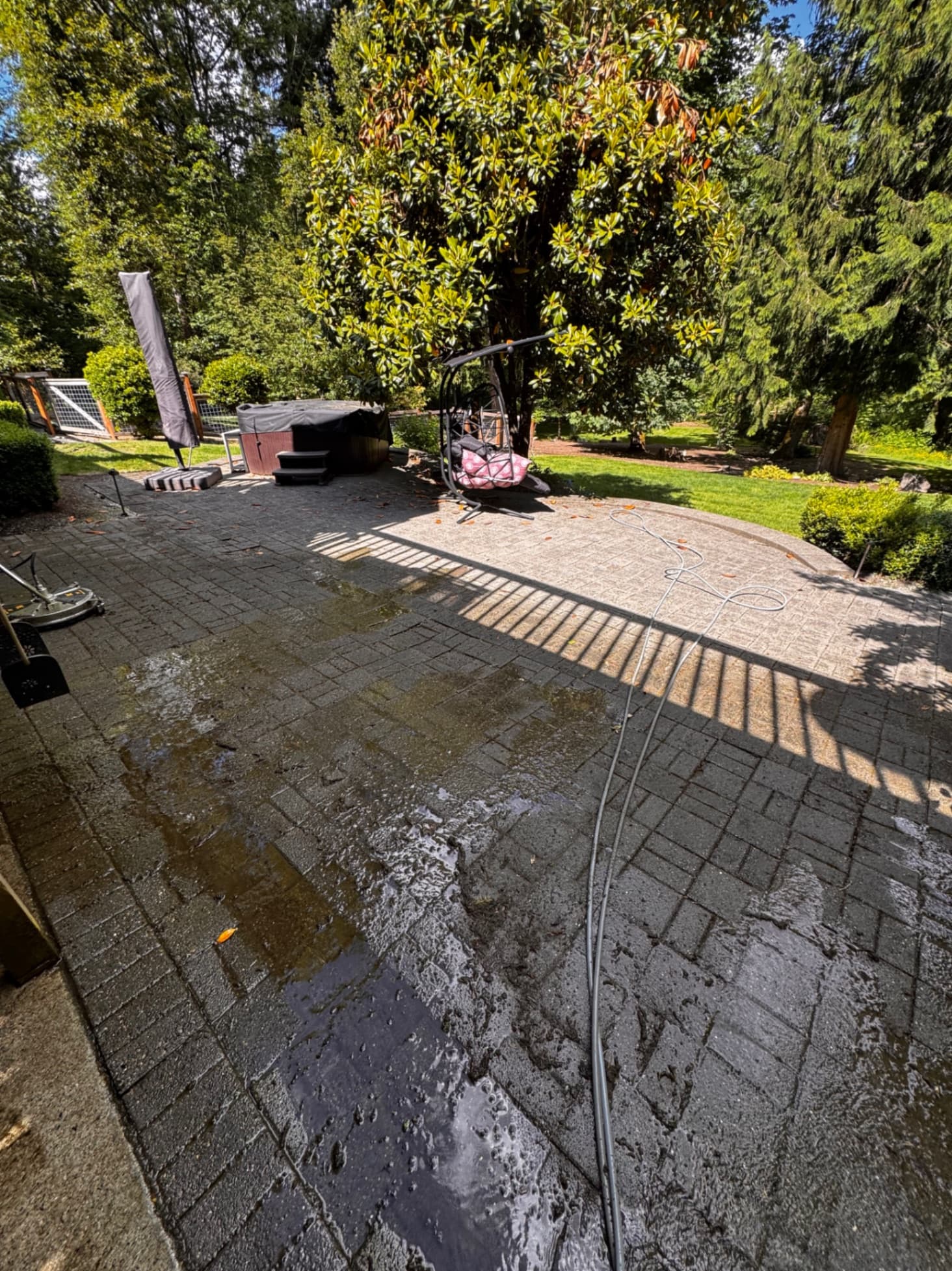 Stone Wall & Paver Cleaning — Before - Stone Wall & Paver Cleaning in King County WA — before
